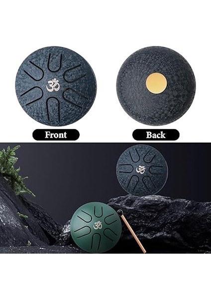 Mini Çelik Dilli Davul 3 Inç (8 Cm) Bagetli 6 Nota El Perküsyon, Müzik Kitabı, Çekiç, Müzikal Yogaya Yeni Başlayanlar Yetişkin Çocuklar Için Handpan (Mavi) fiyatları