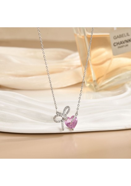 Yeni Titanyum Çelik Kolye Kadın Mizaç Mikro-Set Zirkonya Kişilik Kıdemli Köprücük Kemiği Duygusu Zincir Takı (Yurt Dışından)