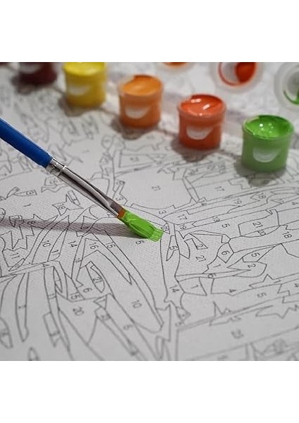 Hobi Sanat Papatya Sayılarla Boyama Tuval Seti Fırça ve Boya Dahil 40x50 cm Çıtalı Özellikli modelleri