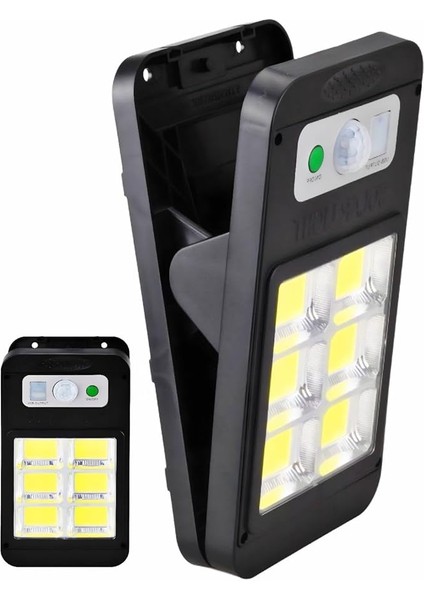 Solar Güneş Enerjili Lamba 6 Cop Beyaz LED Kıskaçlı Sokak Lambası Hareket Sensörlü Su Geçirmez USB Ile Telefon Şarj Özelliği Teras Veranda Bahçe Agaç Patika Garaj Balkon Dekorasyon Aydınlatması