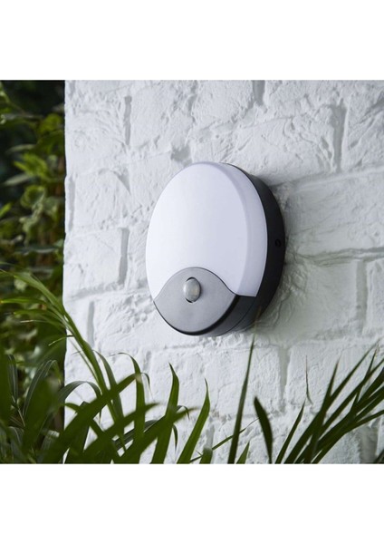 20 W Sensörlü Palermo LED Duvar Armatürü - Sarı Işık (4000K) -Gri Kasa - CT-7092