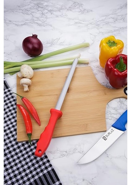 Bıçak Bileyici Yassı Masat Kırmızı 22 cm fiyatları