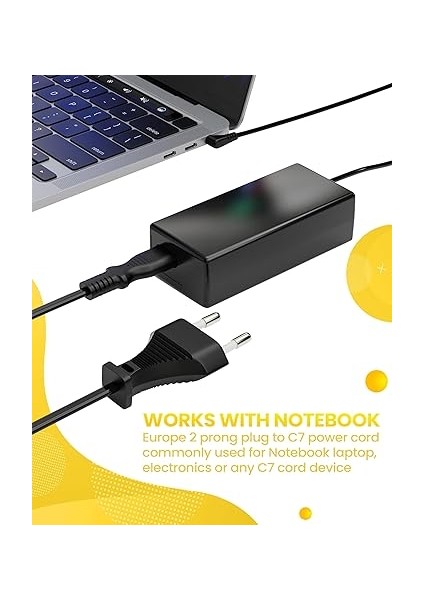 Ab 2- Yuvalı Yazıcı Güç Kablosu Kablosu, Polarize Olmayan (IEC-320-C7 - Cee 7/16) Avrupa Seyahati Için Tv, Yazıcı, Şarj Cihazları, Ps4 Oyun Konsolu ve Daha Fazlası ile Çalışır indirimleri