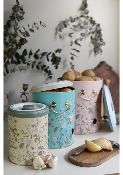 Patates Soğan Kovası - Sebzelik - Patates Soğanlık Sepeti Sarımsaklık 3lü Set, Botanica (Botanica)