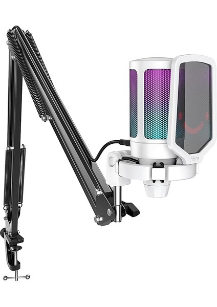 Ampligame A6T Twitch - Youtuber - Gamer - Tiktok - Yayıncı USB Mikrofon Seti (Beyaz)