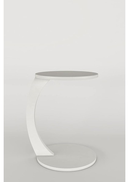 Tekerlekli C Sehpa Koltuk Sehpası Yan Sehpa Zigon Sehpa Servis Sehpası - Beyaz indirimleri