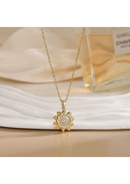 Yeni Kıdemli Işık Duygusu Lüks Mikro Set Zirkonya Bakır 18 Ayar Altın Kaplama Kolye Kolye Köprücük Kemiği Zinciri Takı ile Kadın Moda (Yurt Dışından)