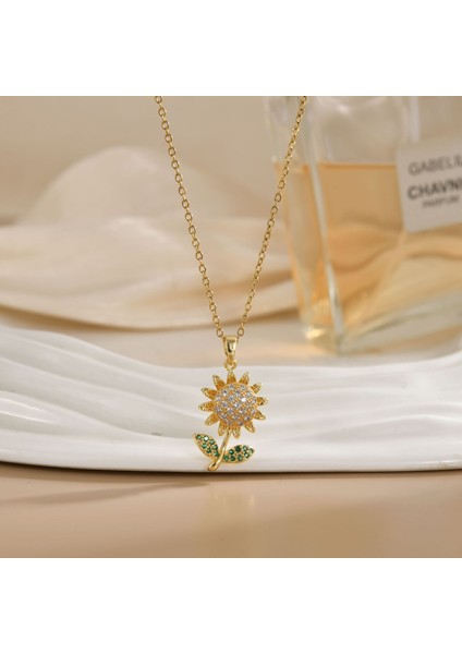 Yeni Kıdemli Işık Duygusu Lüks Mikro Set Zirkonya Bakır 18 Ayar Altın Kaplama Kolye Kolye Köprücük Kemiği Zinciri Takı ile Kadın Moda (Yurt Dışından)