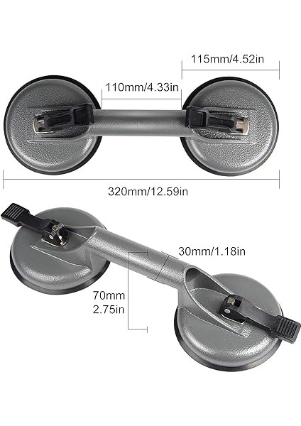 2 x Vantuzlu Kaldırıcı, 118 Mm, Vantuz, Fayans, Cam Kaldırıcı, 2 Vakum Hazneli, Taşıma Kapasitesi, 100 Kg, Vakumlu Kaldırıcı, Cam, Pencere, Fayans, Taş Plakalar Için fiyatları