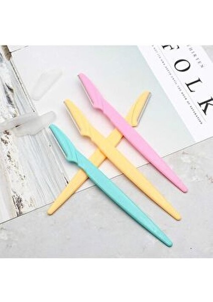 Katlanabilir Kaş Usturası 3 Adet Pastel Renkli Kullanım Kolaylığı