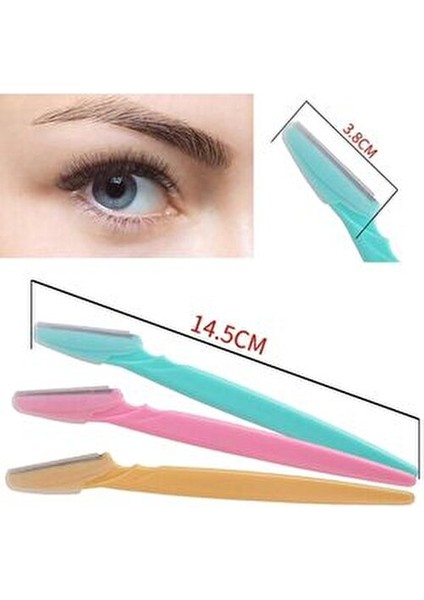 Katlanabilir Kaş Usturası 3 Adet Pastel Renkli Kullanım Kolaylığı