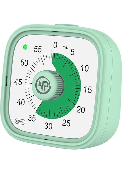 Mutfak,ders,yemek Için 60DK Analog Alarm Zamanlayıcı,pomodoro Öğrenci Motivasyon Saati (Yeşil)