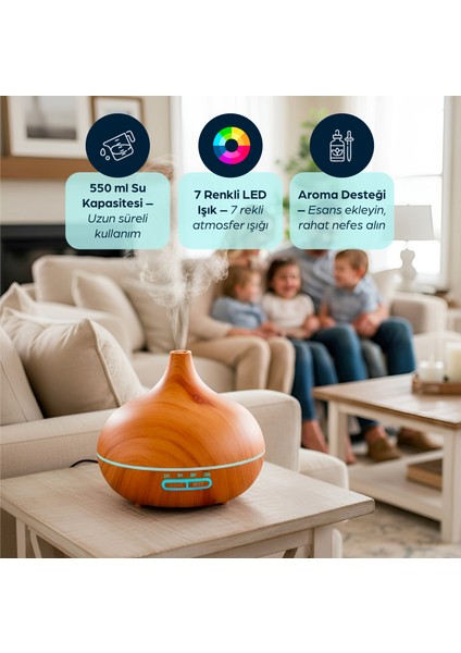 550 ml Otomatik Hava Nemlendirici Buhar Makinesi Oda Nemlendirici Aroma Difüzör