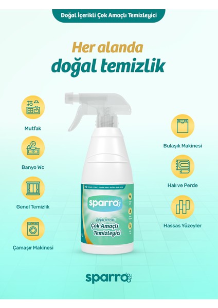 Doğal Içerikli Çok Amaçlı Temizleyici 1000ML | Bitkisel, Yumuşak ve Güvenli Temizlik modelleri
