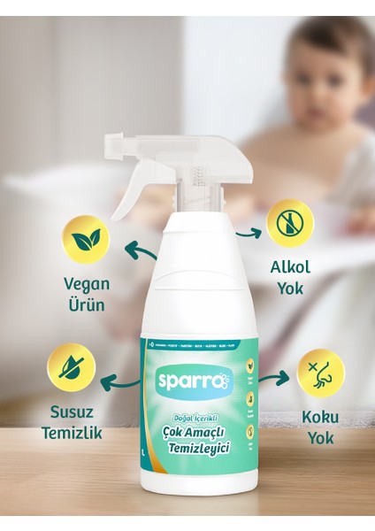 Doğal Içerikli Çok Amaçlı Temizleyici 1000ML | Bitkisel, Yumuşak ve Güvenli Temizlik