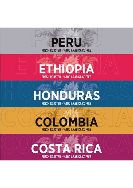 Coffee Works Dünya Kahveleri Seti 5X250 gr V11 fiyatları