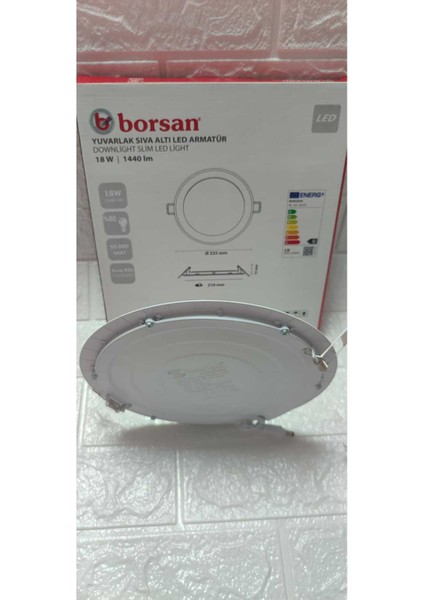 Ekim Aydınlatma 18 W Yuvarlak Sıva Altı Slim LED Armatür Günışığı