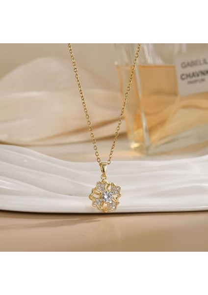 Yeni Kıdemli Işık Duygusu Lüks Mikro Set Zirkonya Bakır 18 Ayar Altın Kaplama Kolye Kolye Köprücük Kemiği Zinciri Takı ile Kadın Moda (Yurt Dışından)