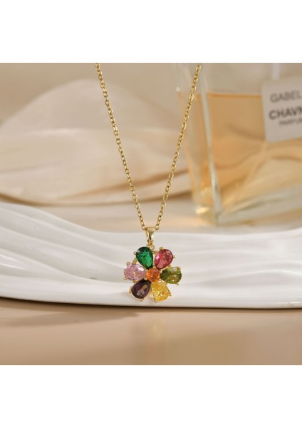 Yeni Kıdemli Işık Duygusu Lüks Mikro Set Zirkonya Bakır 18 Ayar Altın Kaplama Kolye Kolye Köprücük Kemiği Zinciri Takı ile Kadın Moda (Yurt Dışından)