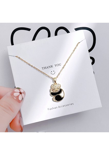 Yeni Basit Titanyum Çelik Kolye Kadın 18K Gül Altın Dört Yapraklı Yonca Kolye Ins Gelgit Net Kırmızı Patlama Modelleri Köprücük Kemiği Zinciri (Yurt Dışından)