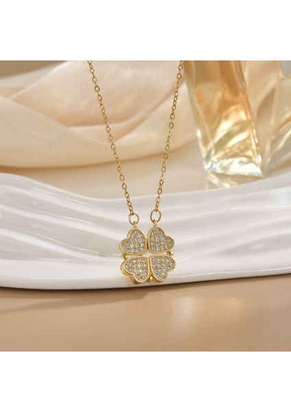 Yeni Kıdemli Işık Duygusu Lüks Mikro Set Zirkonya Bakır 18 Ayar Altın Kaplama Kolye Kolye Köprücük Kemiği Zinciri Takı ile Kadın Moda (Yurt Dışından)