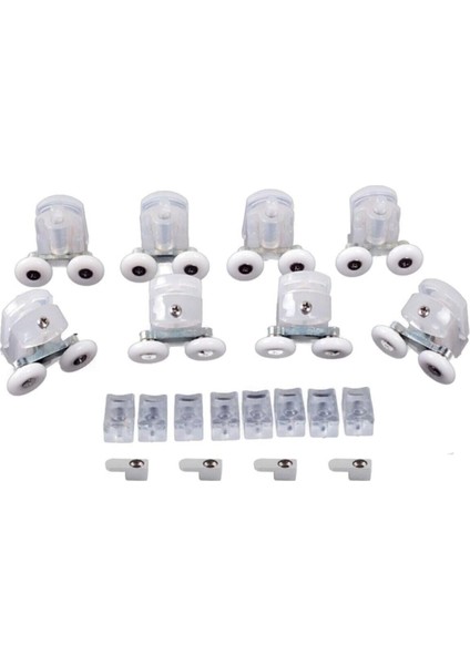 Tekerleği Çift Tekerli Şeffaf Plastik Alt Üst 8li Takım