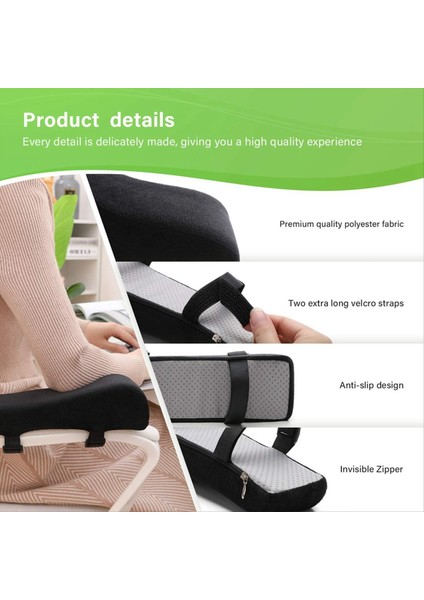 Sandalye Ergonomik Kol Dayama Minderleri, Hafızalı Köpük Kol Dayama Pedleri ile Basınç Giderici 2 Parçalı Sandalye Seti (Yurt Dışından) fırsatları