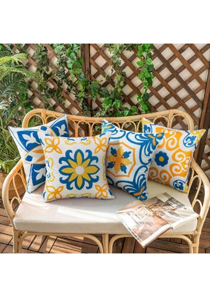 Adet Dış Mekan Su Geçirmez Yastık Kılıfı Seti 18X18 Inç Mandala Çiçek Dekoratif Yastık Kılıfları Bohem Tarzı Geometrik (Yurt Dışından) fiyatları