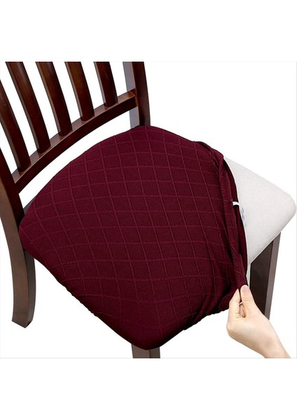 4 Parça Eşkenar Dörtgen Kafes Sandalye Koltuk Kılıfı - Çıkarılabilir Yıkanabilir Toz Önleyici Yemek Sandalyesi Koltuk Koruyucu Minder Kılıfları, E (Yurt Dışından)
