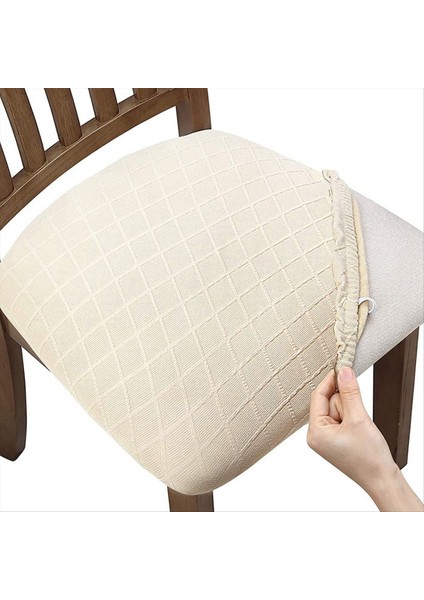 4 Parça Eşkenar Dörtgen Kafes Sandalye Kılıfları - Çıkarılabilir Yıkanabilir Toz Önleyici Yemek Sandalyesi Koltuk Koruyucu Minder Kılıfları, A (Yurt Dışından)