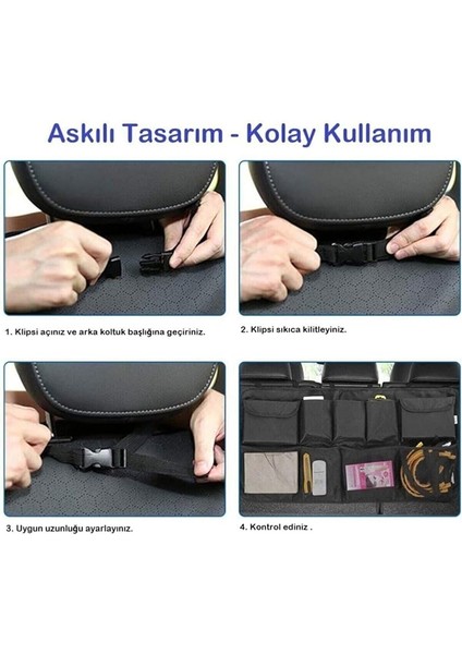 Concept Oto Bagaj Düzenleyici Fileli Eşya Düzenleyici 8 Cepli Araç Organizer 46x88 cm Su Geçirmeyen fırsatları