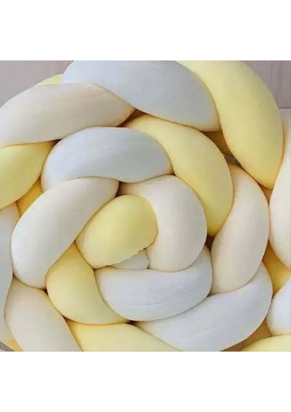 Nordic Danish Örgülü Uzun Düğümlü Top Yastık Üçlü Örgü Çocuk Odası Dekorasyonu Yatak Başucu, Sarı ve Beyaz (Yurt Dışından) indirimleri