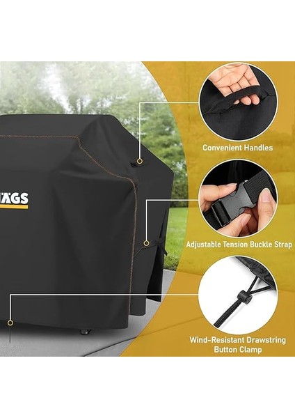 Bbq Mangal Örtüsü, Gazlı, Kömürlü Grill Koruma Brandası, Su Geçirmez, Outdoor Dış Mekan Barbekü Mangal Kılıfı - 147-61-122 cm fırsatları