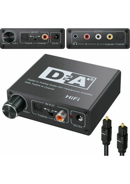 2x 192KHZ Dijital Optik Koaksiyel Toslink Spdıf ile Analog Rca 3 5mm Ses Hifi Dönüştürücüsüne (Yurt Dışından) fiyatları