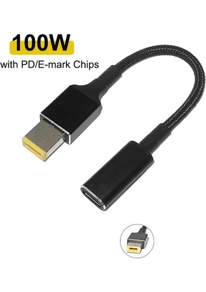 100W USB Tip C Tip Ila Kare Fiş Dönüştürücü Dizüstü Bilgisayar Dc Lenovo Thinkpad Için Güç Adaptör Konnektörü (Yurt Dışından) fırsatları