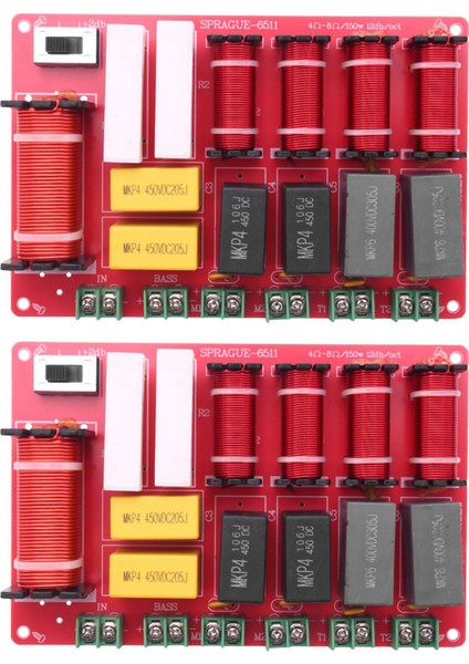 2x 300W 5 Yolu Hoparlör Ses Frekans Bölücü 2 Tweeter 2 Orta+ 1 Bas Hoparlör Crossover Ev Ses Sistemi (Yurt Dışından)