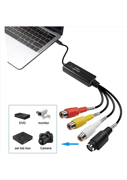 2x Rca Av - USB C Dönüştürücü Video Yakalama Kartı Bağdaştırıcısı 1 Kanal Av Ntsc Pal Video Video/usb Dönüştürücüsüne Kompozit (Yurt Dışından) fırsatları
