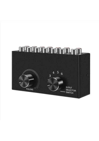 6 Out 1 Out L / R Stereo Ses Anahtarlayıcı Sessiz Düğme Taşınabilir Rca Stereo Ses Anahtarı Audio Splitter (Yurt Dışından)