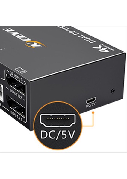 Kceve Dp Kvm Switch Çift Monitör Displayport 1 4 Genişletilmiş Monitör 2 Bilgisayar Paylaşılan Klavye Fare Yazıcı Monitörü (Yurt Dışından) modelleri