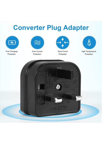 Euro 2 Pin - 3 Pin Dönüştürücü Fiş Adaptörü Siyah (Yurt Dışından) fırsatları