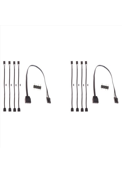 Corsair Için 10 Adet 4pin Rgb-Standart Argb 3 Pimli 5V Adaptör Konnektörü Rgb Kablosu 25CM (Yurt Dışından)