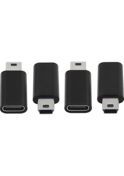 4pcs USB C - Mini USB 2 0 Adaptör Tip C Dişi - Mini USB Mpp Mp3 Çalarlar Için Mini USB Erkek Dönüştürme Adaptör Dash Cam Siyah (Yurt Dışından)