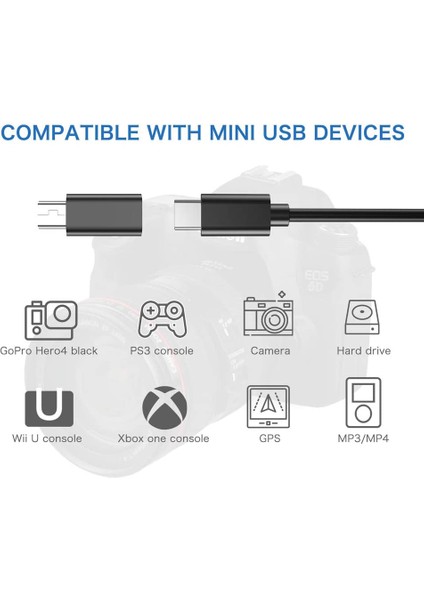 4pcs USB C - Mini USB 2 0 Adaptör Tip C Dişi - Mini USB Mpp Mp3 Çalarlar Için Mini USB Erkek Dönüştürme Adaptör Dash Cam Siyah (Yurt Dışından) indirimleri