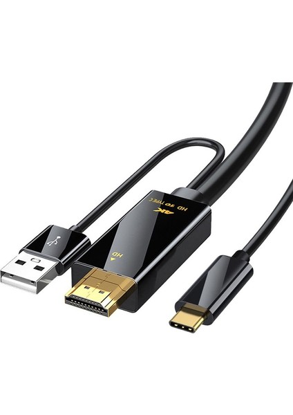 Pc Tv Kutusu Xbox Ps4 Ps5 Dizüstü Bilgisayar Projektör Için Typc C Dönüştürücü Kablosu ile HDMI Uyumlu 4K 60Hz Adaptör (Yurt Dışından)