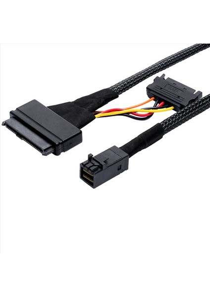 2x Mini Sas SFF8643 U 2 Ila 8639+15PIN Güç Kablosu Nvme Sabit Disk Veri Bağlantısı Kablosu SFF8643 - SFF8639 (Yurt Dışından) modelleri