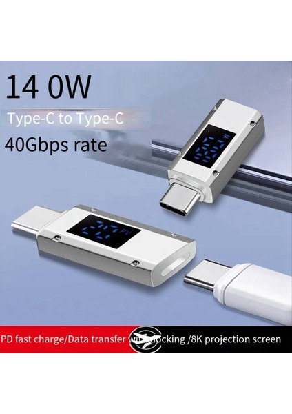 Akıllı Dijital Ekran C Tipi Erkek - Kadın Adaptör Pd Hızlı Şarj Usb4 0 MacBook Cep Telefonları Için Uygun (Yurt Dışından) modelleri
