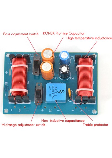 2x 150W Hoparlör Tiz Alto Bas Ses Frekans Bölücü 3 Yollu Çapraz Filtre 4-11 Inç Kitap Hoparlörleri (Yurt Dışından) fiyatları