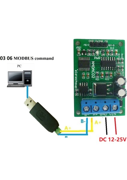 2x Dc 12V 0-5V 0-10V Voltaj Sinyal Jeneratörü Dac Dönüştürücü Modülü RS485 Plc Ölçüm Enstrümanları Için Modbus Rtu (Yurt Dışından) fırsatları