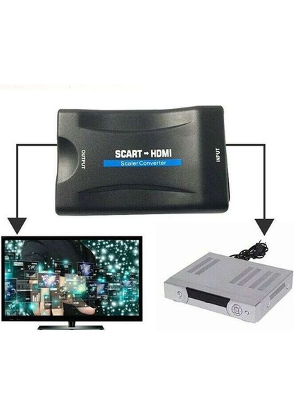 HDMI Uyumlu Dönüştürücü Scart-Hdmı Uyumlu Dönüştürücü Çok Fonksiyonlu Video Dönüştürücü Bir (Yurt Dışından) indirimleri