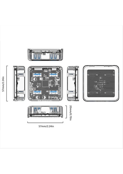 1m Veri Kablosu ile Orıco Bir-Dört Dört Aylayıcı Şeffaf Usb3 0 Hub Dizüstü Dizüstü Bilgisayar Genişleme Dönüştürücü (Yurt Dışından) indirimleri